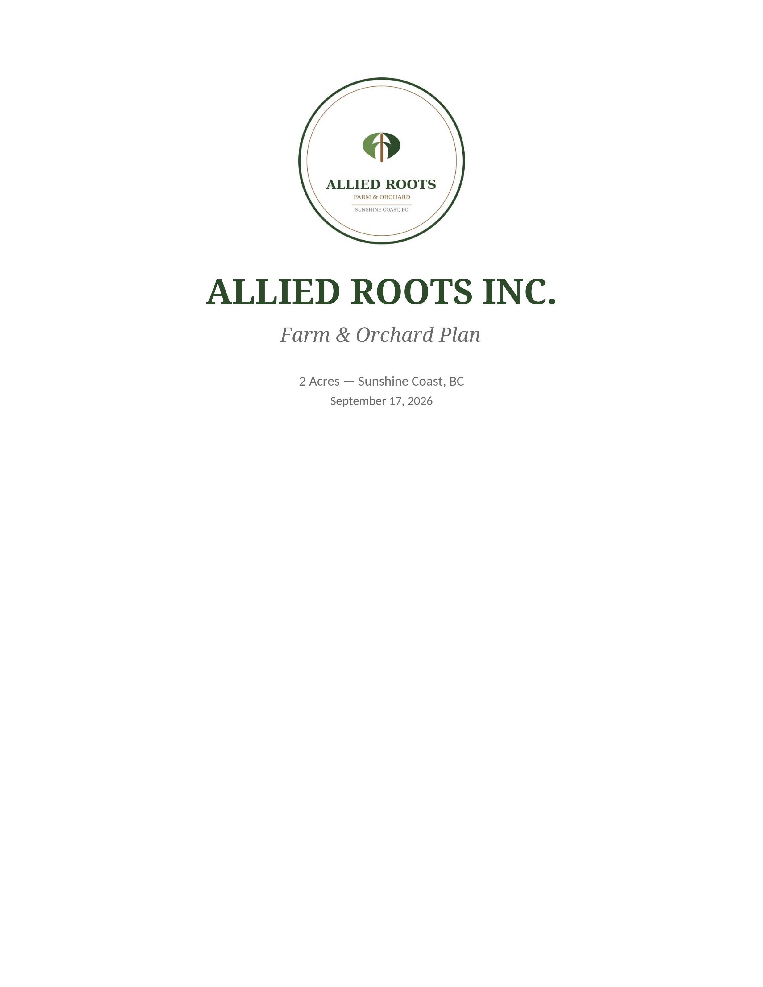 Allied Roots Farm & Orchard — Farm & orchard plan — print document