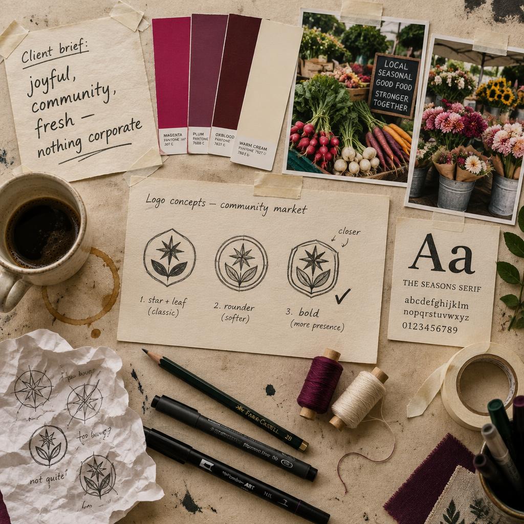 Joyful Magic Market — Inspiration table — client brief and market photos