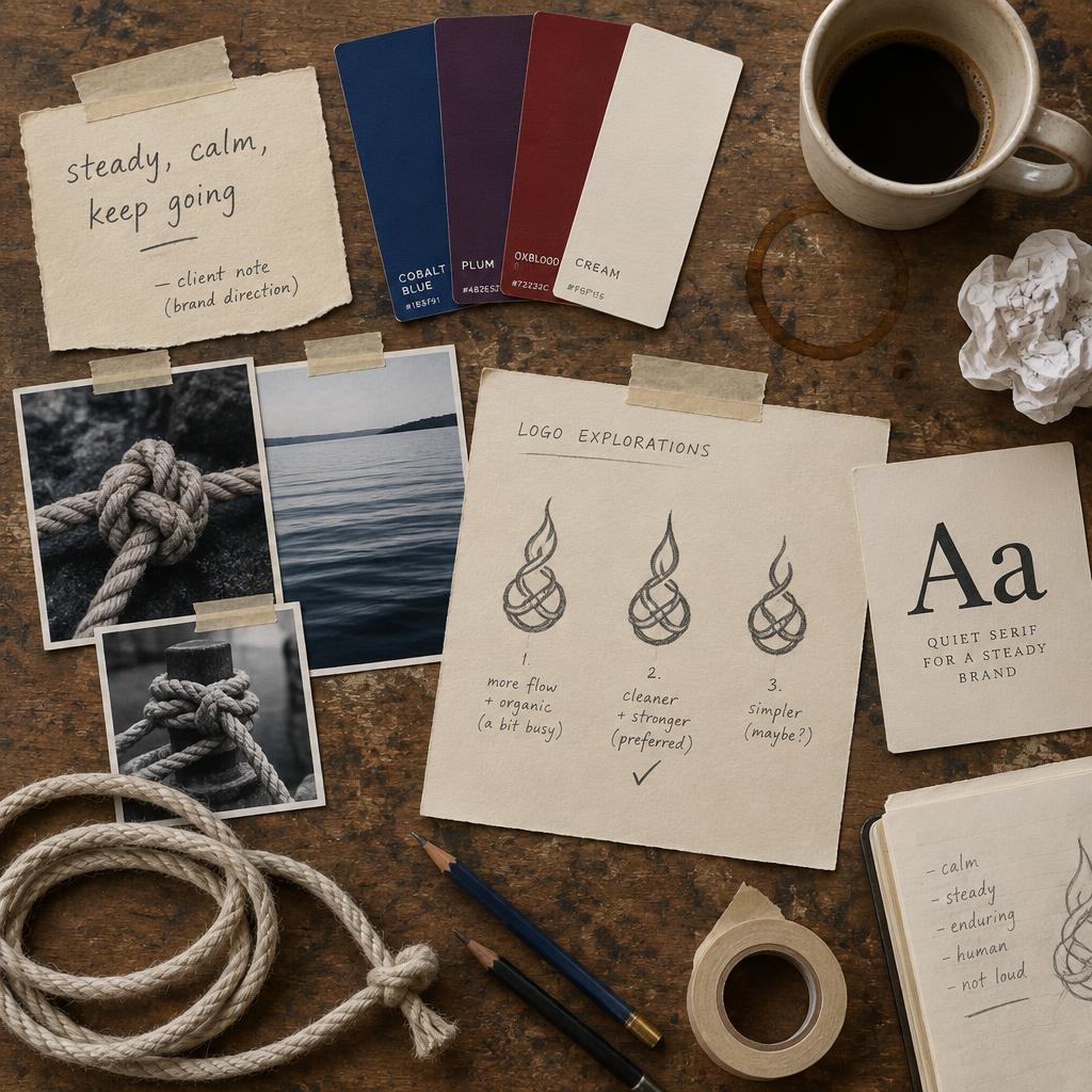 Steady — Inspiration table — knots, water and logo options