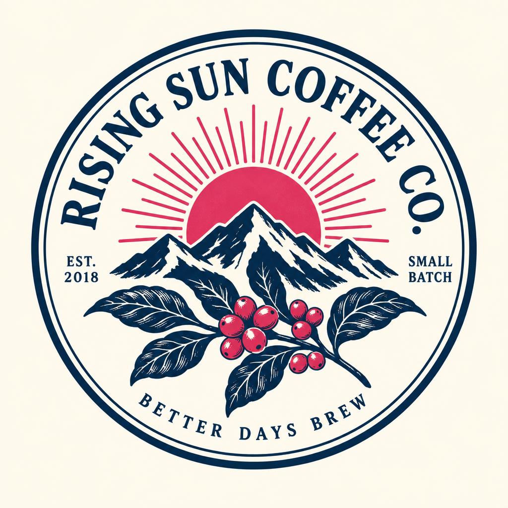 Rising Sun Coffee Co. — Logo study — the geometric half-sun