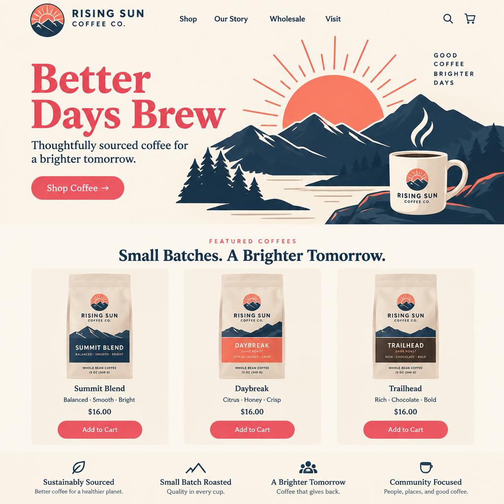 Rising Sun Coffee Co. — Website — the roastery online