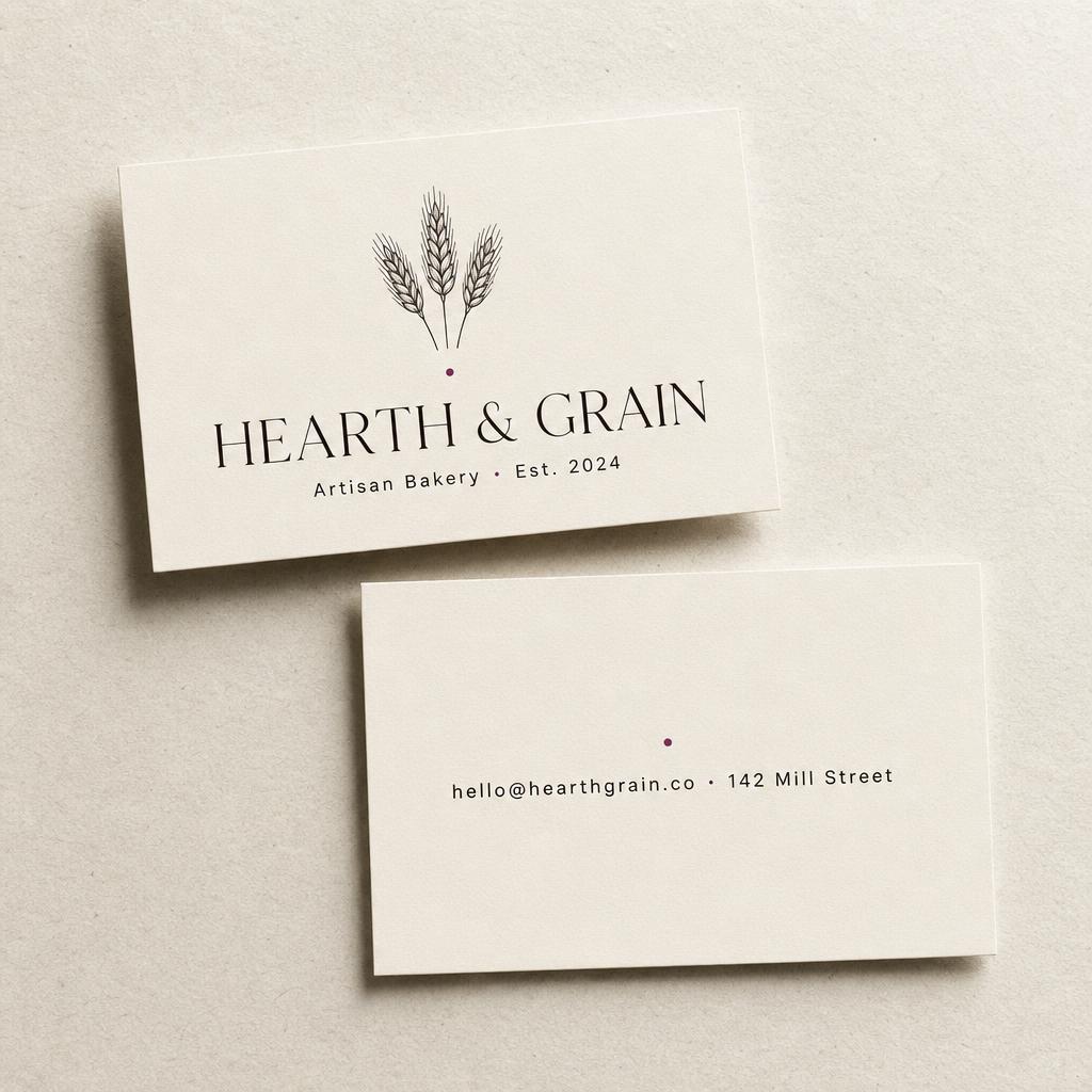 Print suites — Hearth & Grain — logo and cards
